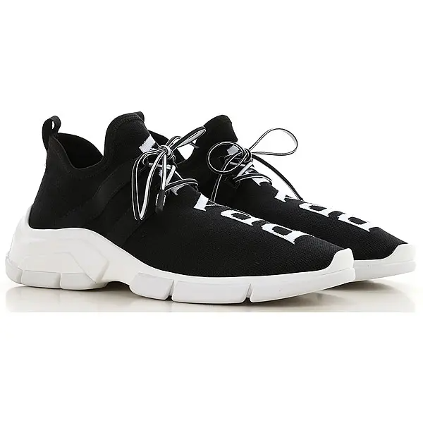  Giày Nữ Prada XY Knit Sneakers 'Black White' 