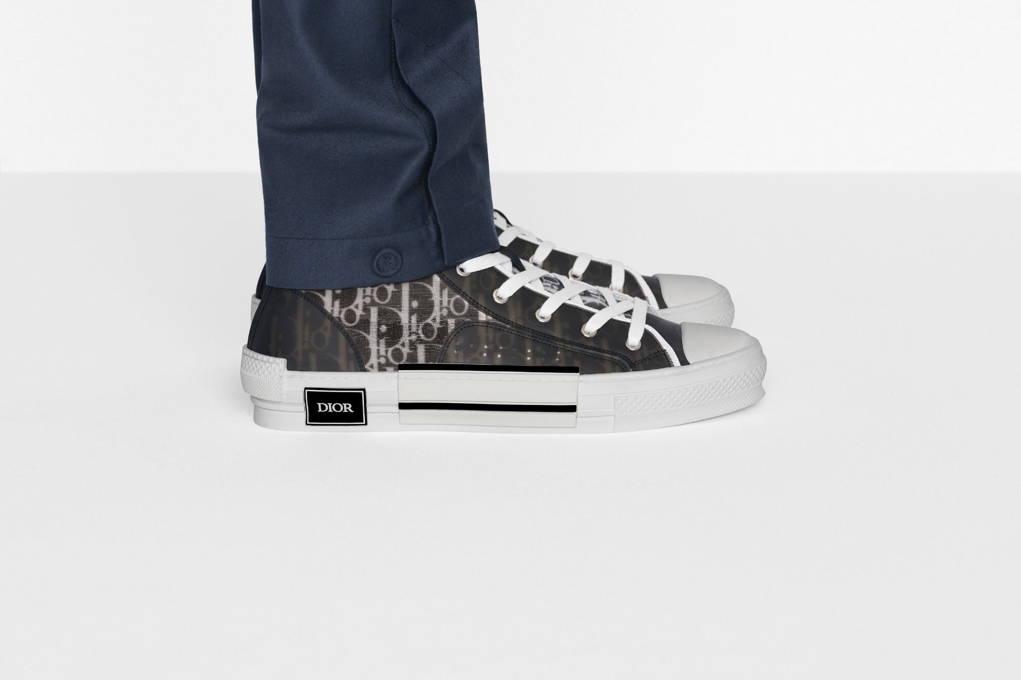 dior high tops black and white