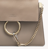  Túi Nữ Chloe Faye Small Bag In Smooth Suede Calfskin 'Tan' 