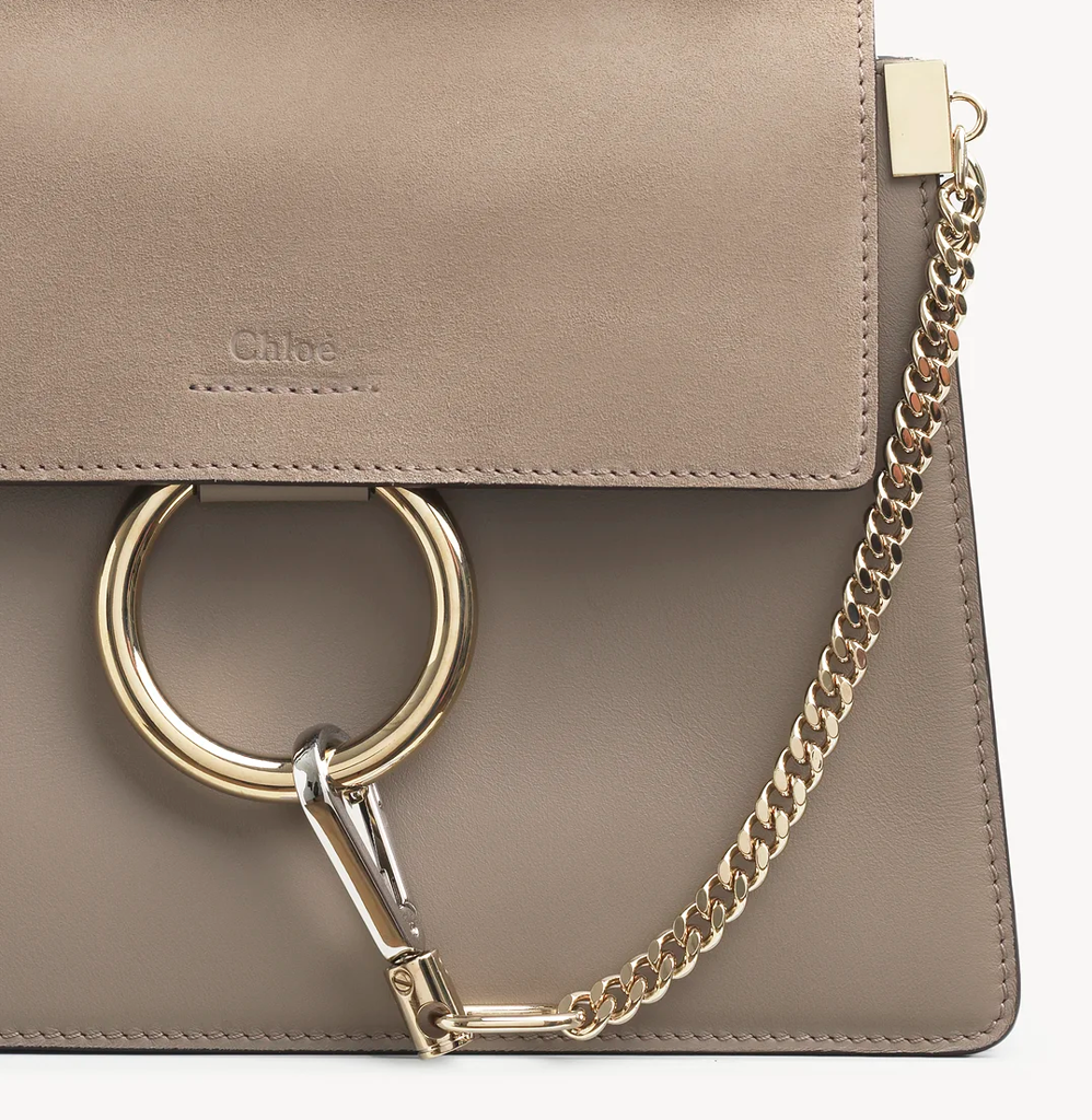  Túi Nữ Chloe Faye Small Bag In Smooth Suede Calfskin 'Tan' 