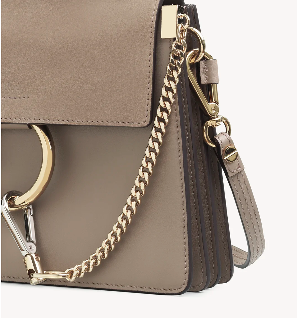  Túi Nữ Chloe Faye Small Bag In Smooth Suede Calfskin 'Tan' 