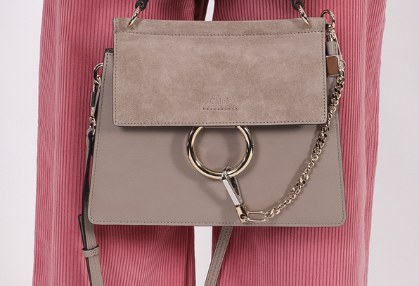  Túi Nữ Chloe Faye Small Bag In Smooth Suede Calfskin 'Tan' 