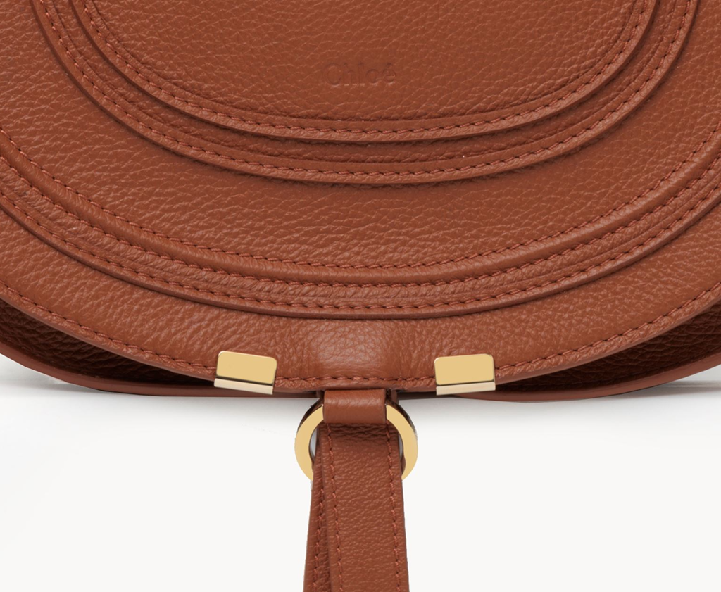 Túi Nữ Chloé Marcie Medium Saddle Grained Calfskin 'Brown' 