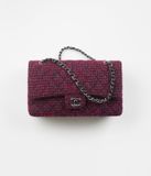  Túi Nữ Chanel Classic Handbag 'Dark Pink Black Silver' 