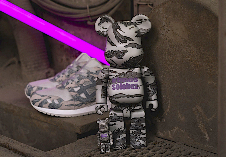  Mô hình Bearbrick x Atmos x Solebox 100% & 400% Set Grey 