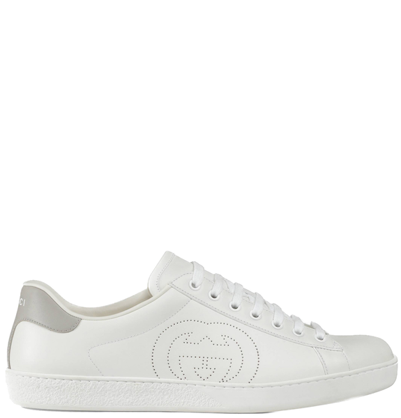  Giày Nam Gucci Ace Sneaker With Interlocking G Leather 'White' 
