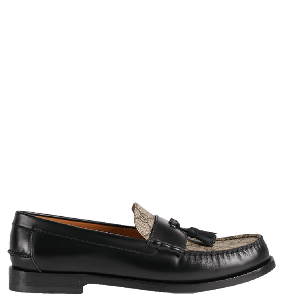  Giày Nam Gucci GG Loafer With Tassel 'Black Leather Monogram' 
