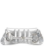  Túi Nữ Gucci Horsebit Chain Medium Shoulder Bag 'Silver' 