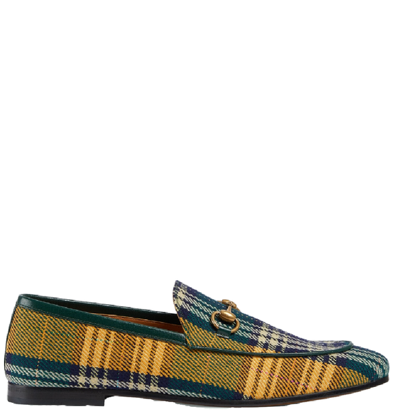  Giày Nam Gucci Jordaan Tartan Tweed Loafer 'Yellow Blue Green' 