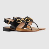  Dép Nữ Gucci Sandal With Horsebit  Leather 'Black' 
