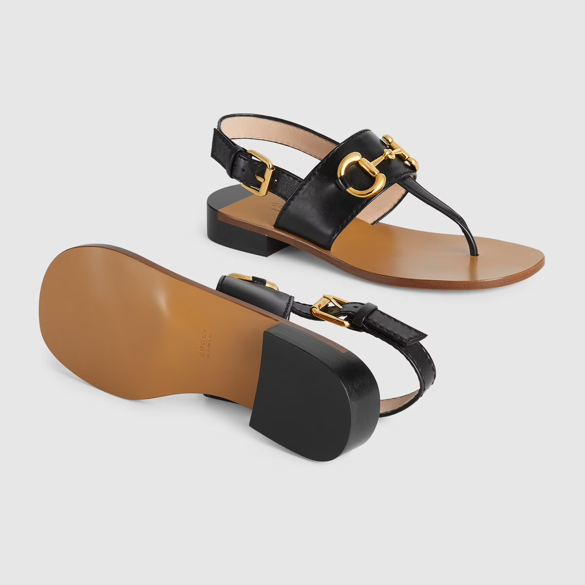  Dép Nữ Gucci Sandal With Horsebit  Leather 'Black' 