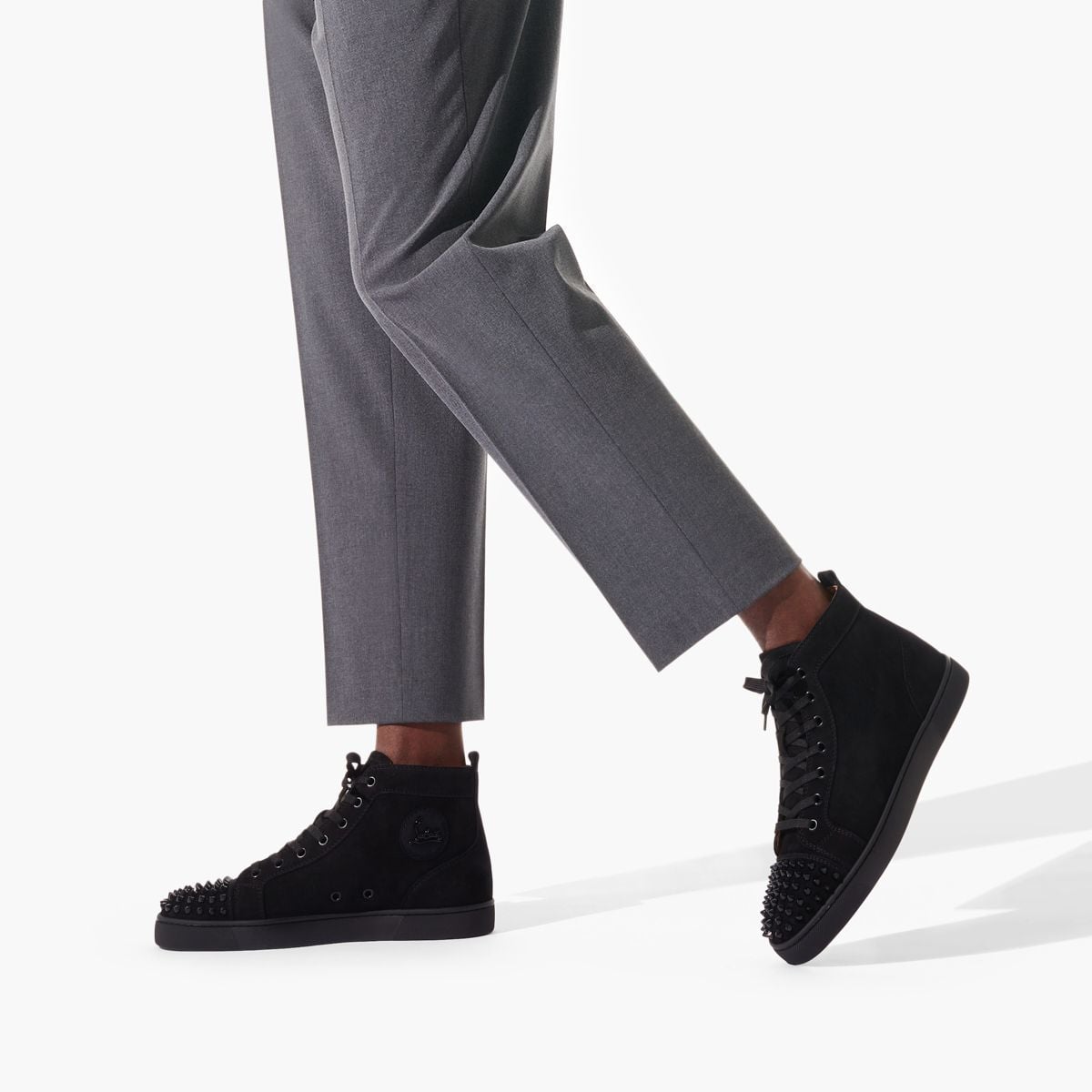  Giày Nam Christian Louboutin Lou Spikes 'Black' 