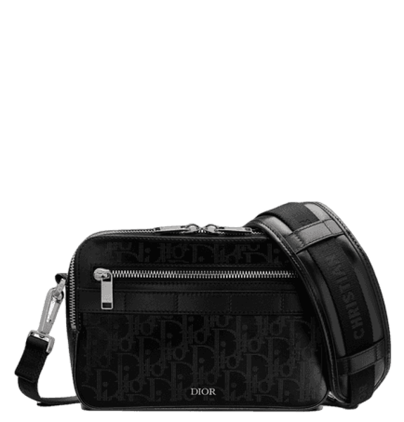  Túi Nam Dior Large Caro Daily Pouch 'Black Quilted Macrocannage' 