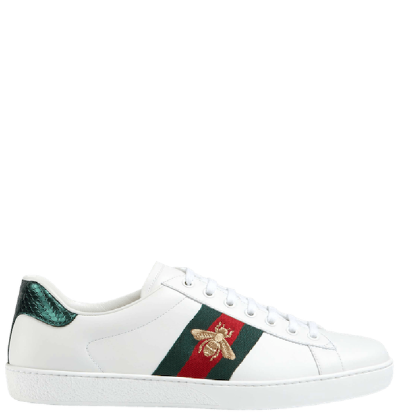  Giày Nam Gucci Ace Embroidered Sneaker Leather 'White' 