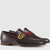  Giày Nam Gucci Leather Loafers Moccasins Quentin 'Brown' 