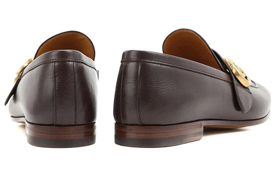  Giày Nam Gucci Leather Loafers Moccasins Quentin 'Brown' 