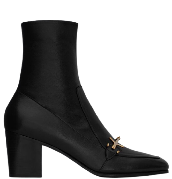  Giày Nam Saint Laurent Beau Boots In Smooth Leather 'Noir' 