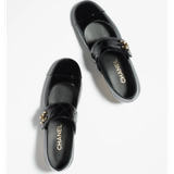  Giày Nữ Chanel Mary Janes With Patent Goatskin 'Black' 