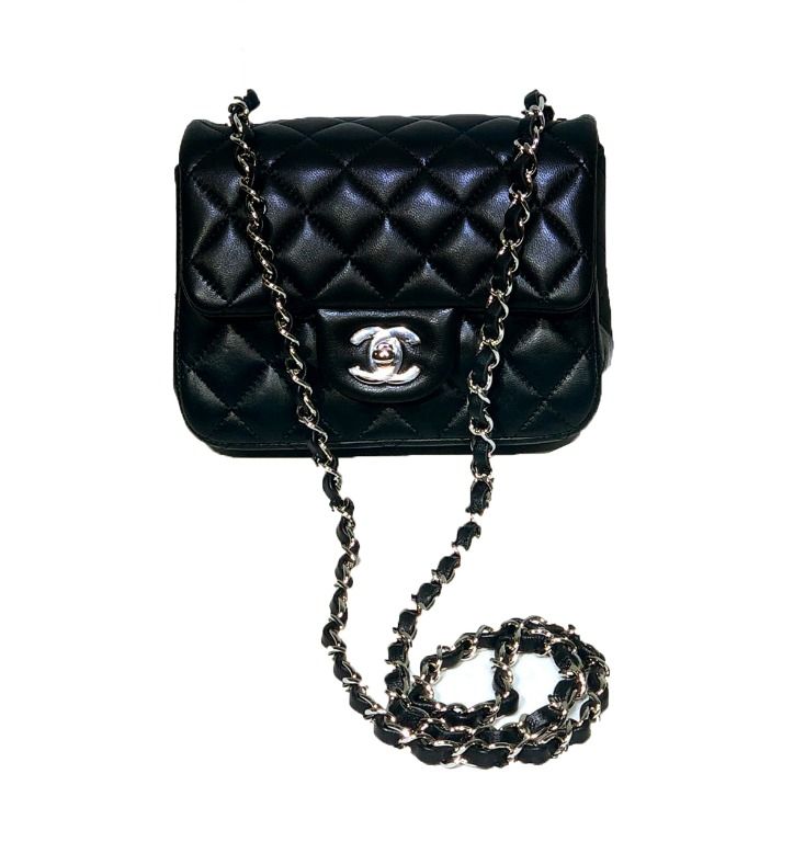 Chanel Brown Quilted Caviar Leather Classic Square Mini Flap Bag  Bagaholic