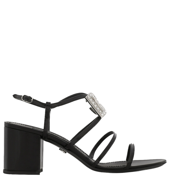  Giày Nữ Dolce & Gabbana Polished Calfskin Sandals 'Black' 