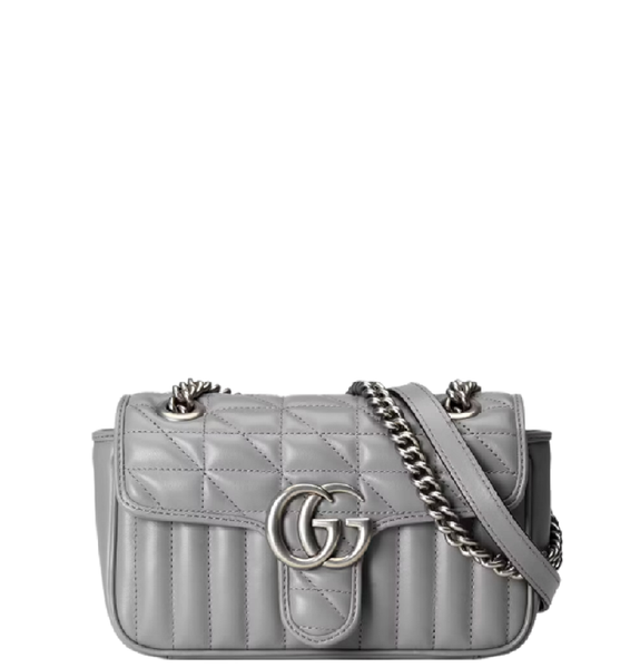  Túi Nữ Gucci Marmont Mini Shoulder 'Dark Grey Leather' 