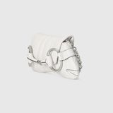  Túi Nữ Gucci Horsebit Chain Medium Shoulder Bag 'White' 