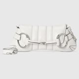  Túi Nữ Gucci Horsebit Chain Medium Shoulder Bag 'White' 