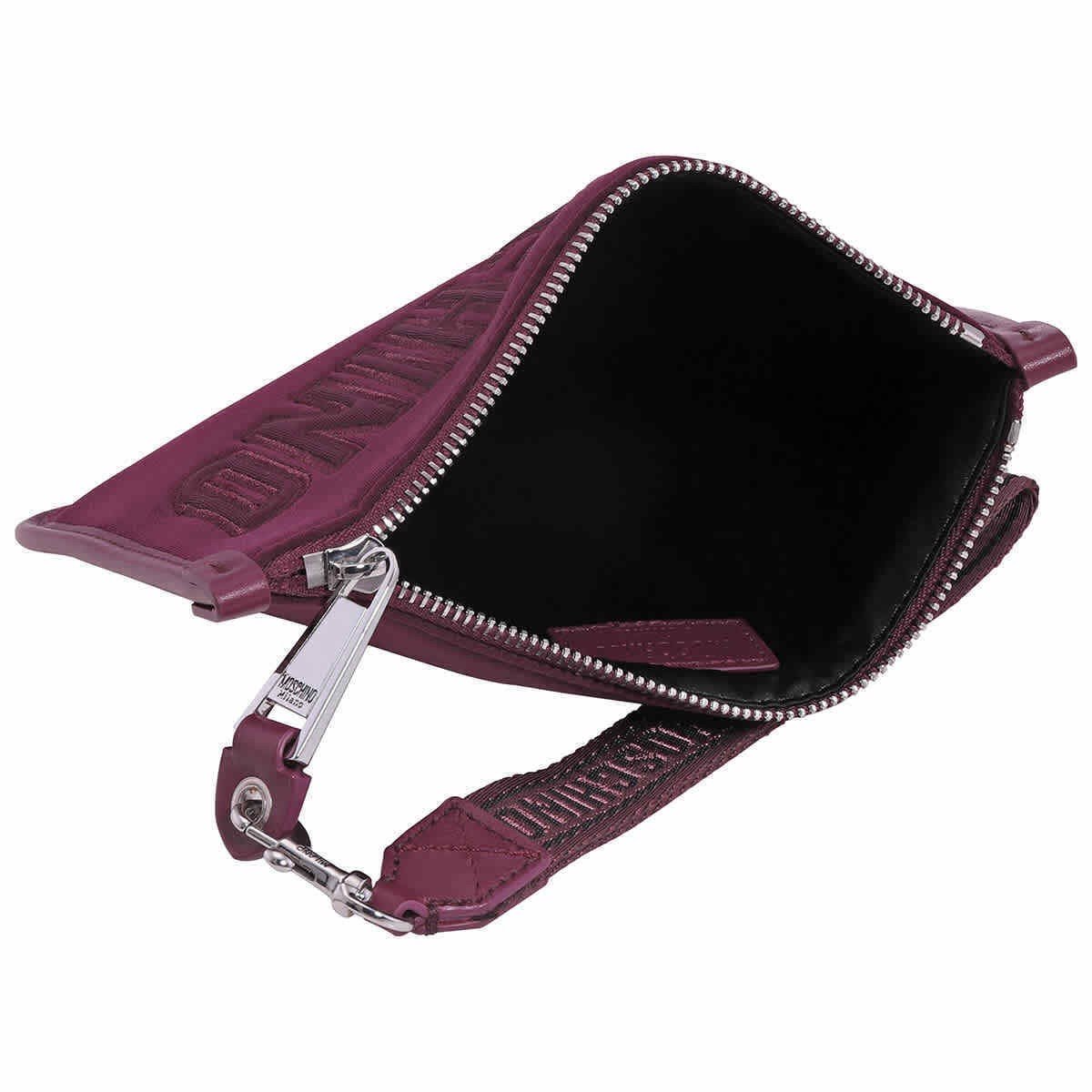  Túi Nữ Moschino Logo Embroidery Neoprene Clutch 'Purple' 