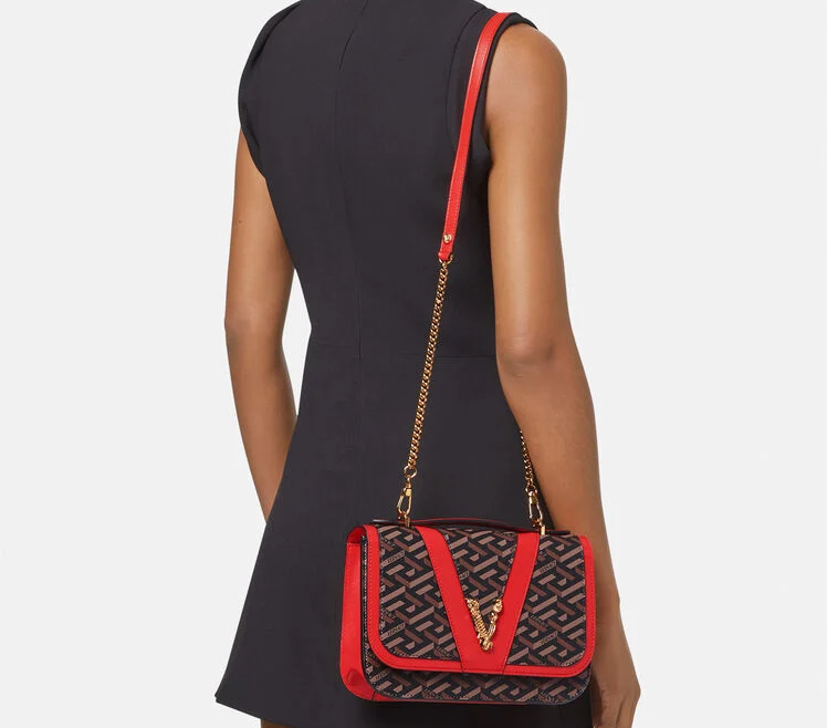  Túi Nữ Versace Virtus La Greca 'Red Brown' 