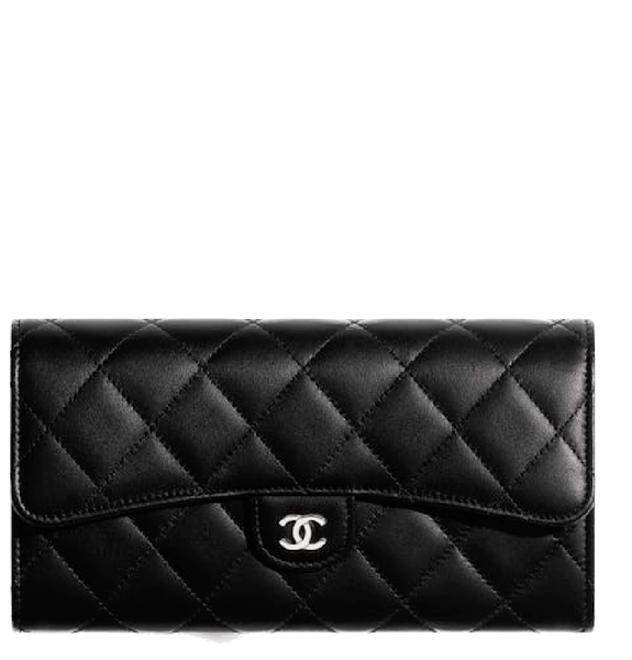  Ví Nữ Chanel Classic Long Flap Wallet Lambskin 'Black' 