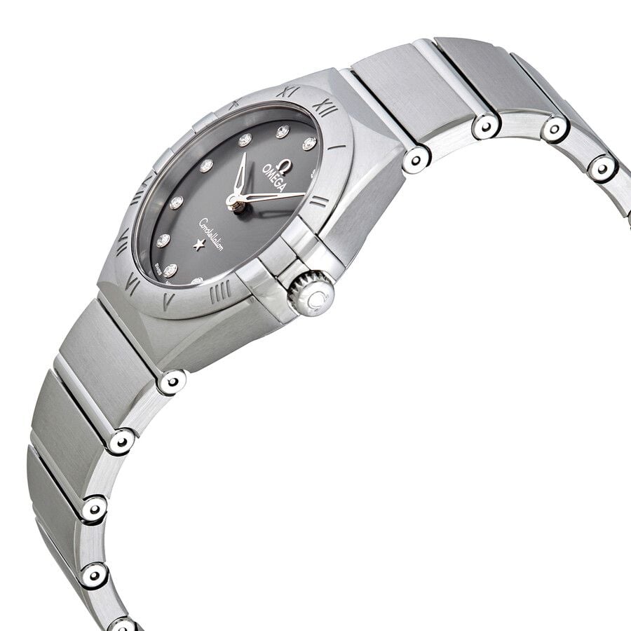  Đồng Hồ Nữ OMEGA Constellation Manhattan Quartz Diamond Grey Dial Ladies 
