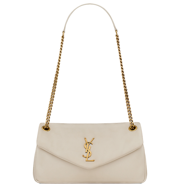  Túi Nữ Saint Laurent Calypso In Plunged Lambskin 'Blanc' 