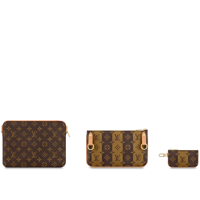  Túi Nam Louis Vuitton Trio Messenger Monogram Stripes 'Brown Canvas' 