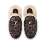  Giày Nữ Louis Vuitton Major Open Back Loafers 'Mocha Brown' 