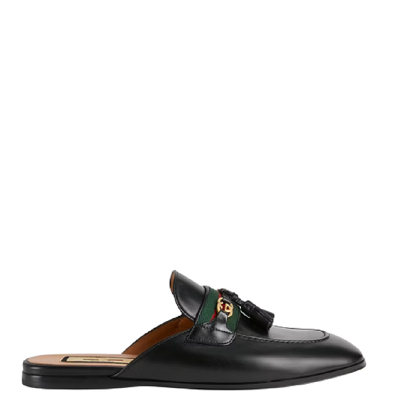  Giày Nữ Gucci Slipper With Tassels Leather 'Black' 