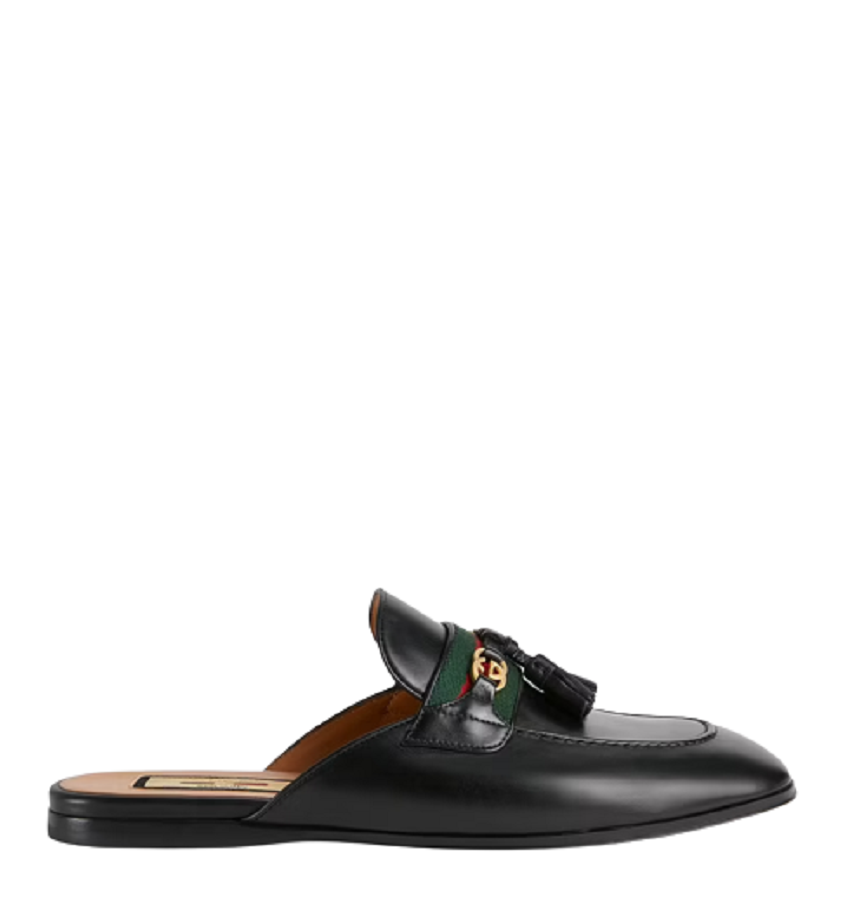  Giày Nữ Gucci Slipper With Tassels Leather 'Black' 
