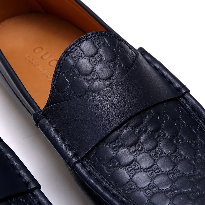  Giày Nam Gucci Micro Sima 'Black Leather' 