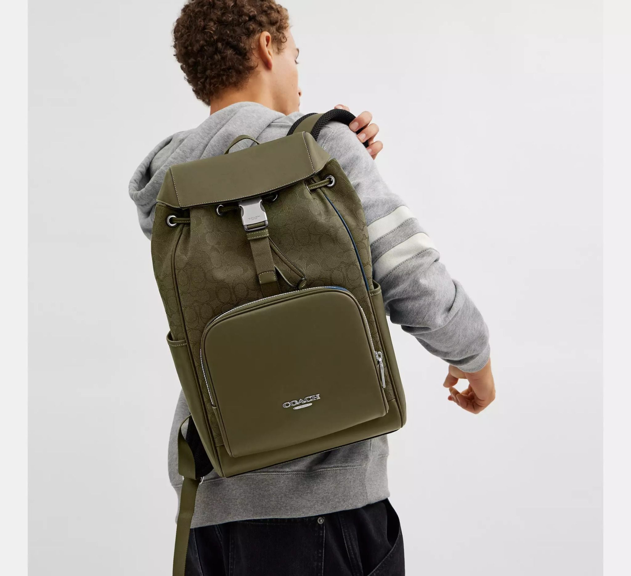  Balo Coach Racer Backpack 'Olive Drab' 
