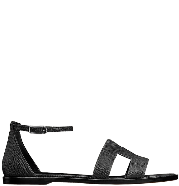  Dép Nữ Hermes Santorini Sandal 'Noir' 