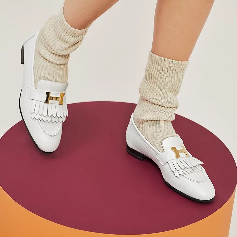  Giày Nữ Hermes Royal Loafer 'Blanc' 