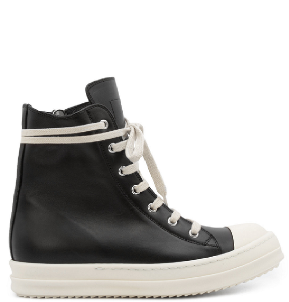  Giày Rick Owens Leather Ramones Sneakers 'Black' 