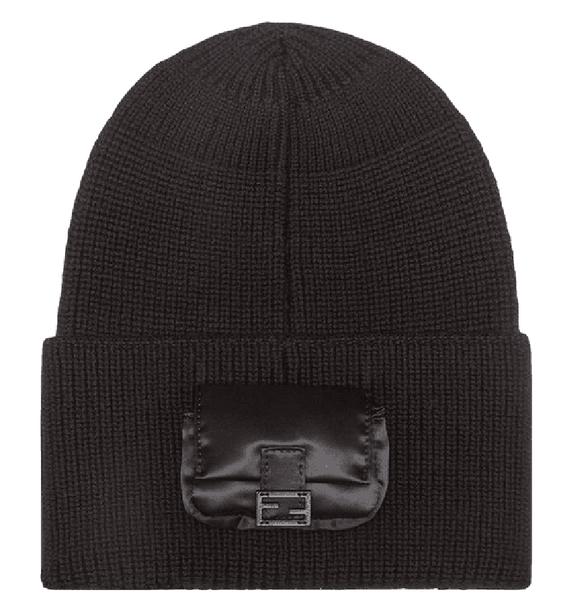 Mũ Nam Fendi Beanie Wool Hat 'Black' 