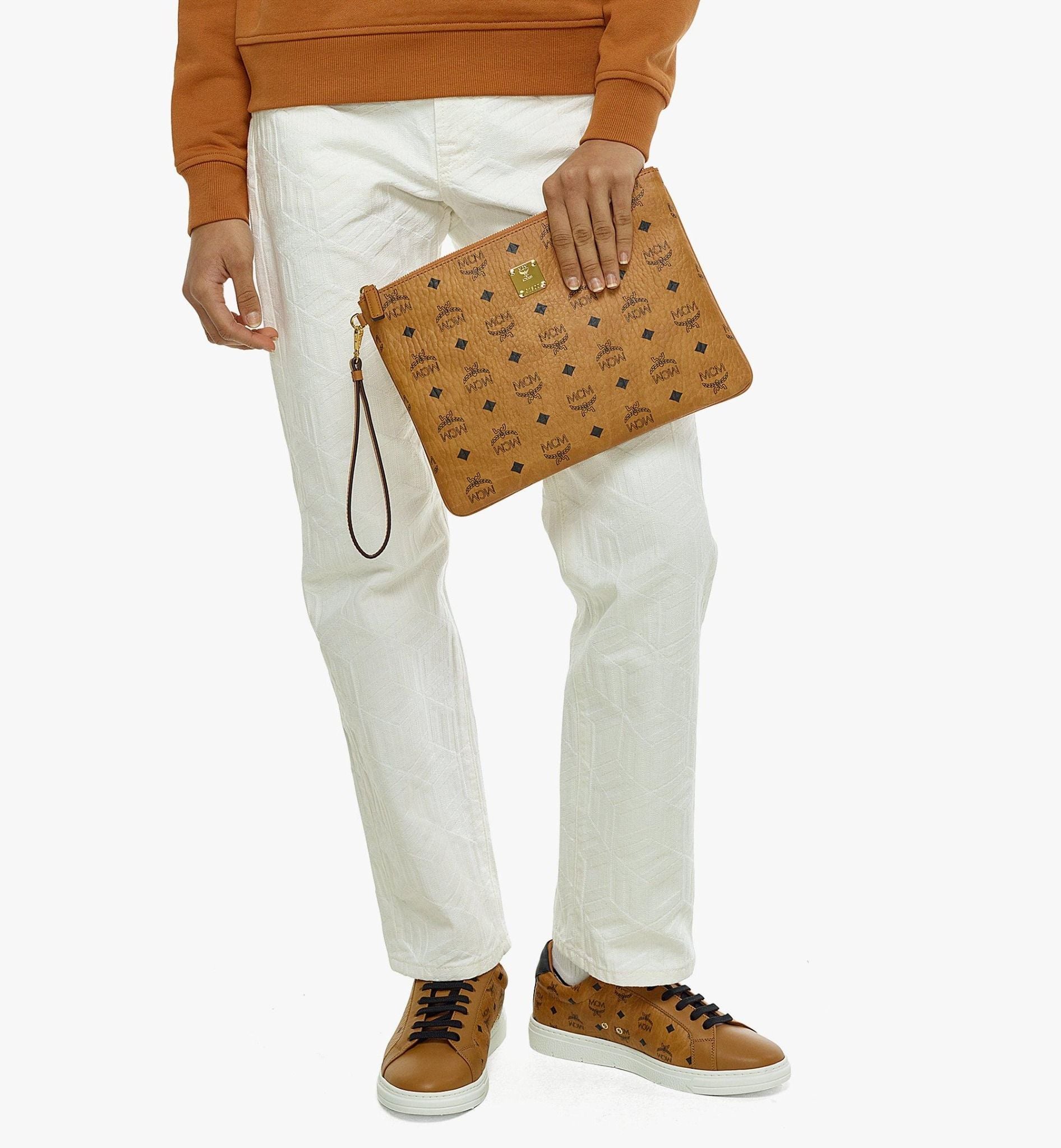  Túi MCM Wristlet Zip Pouch 'Cognac' 