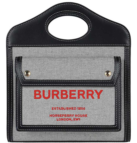  Túi Nữ Burberry Mini Tri-tone Cotton ‘Black’ 