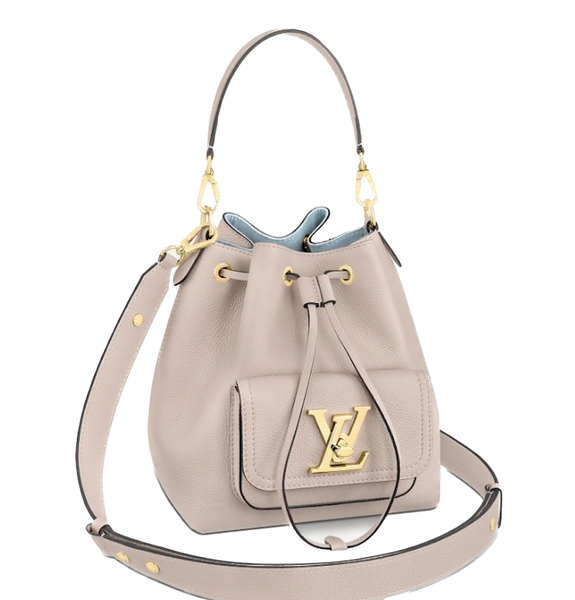  Túi Nữ Louis Vuitton Lockme Bucket 'Greige' 