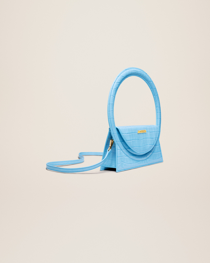 Túi Nữ Jacquemus Le Sac Rond 'Croco Blue' 
