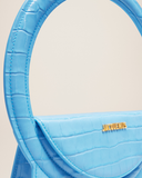  Túi Nữ Jacquemus Le Sac Rond 'Croco Blue' 
