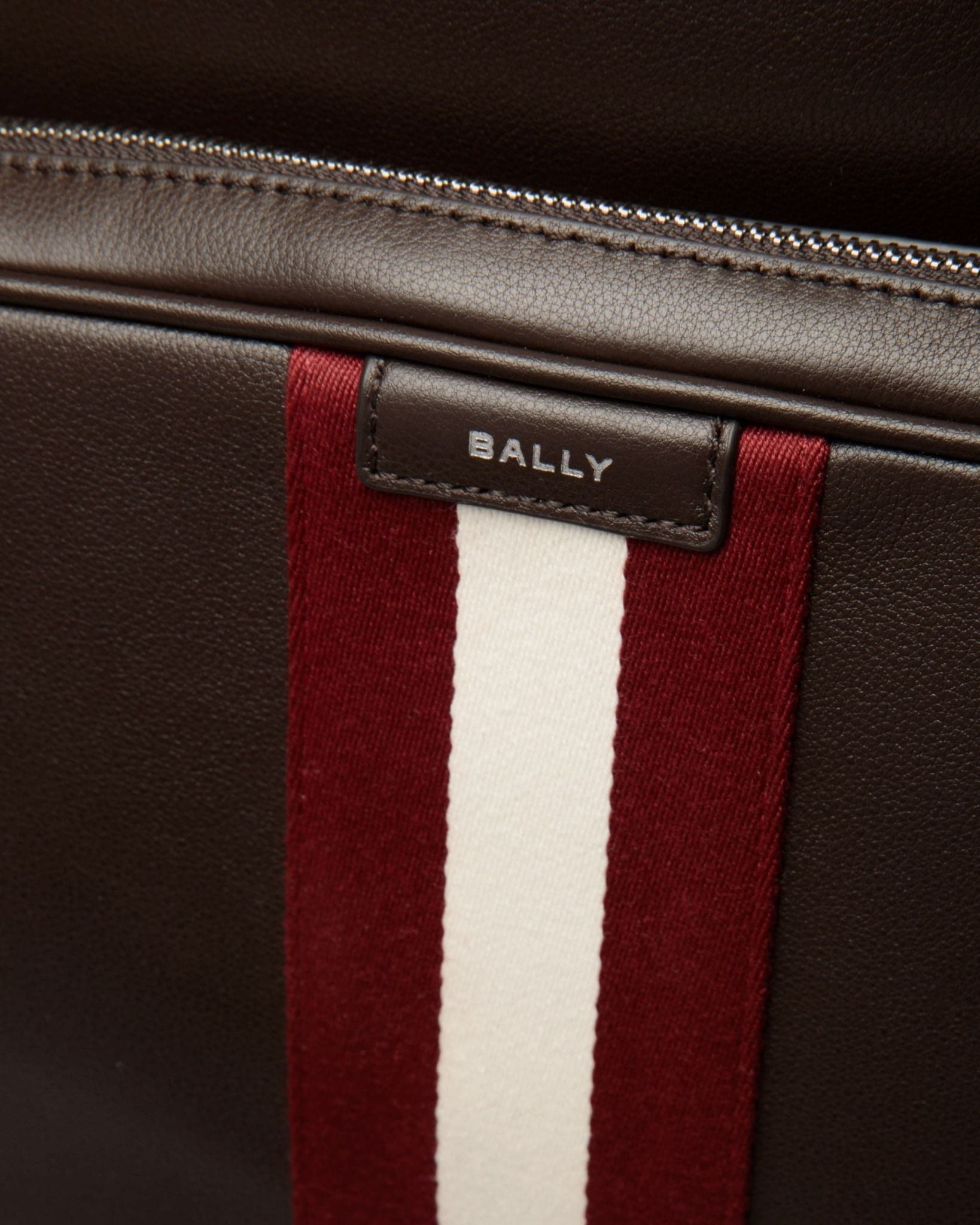  Balo Bally Code Backpack In Ebano Leather 'Brown' 