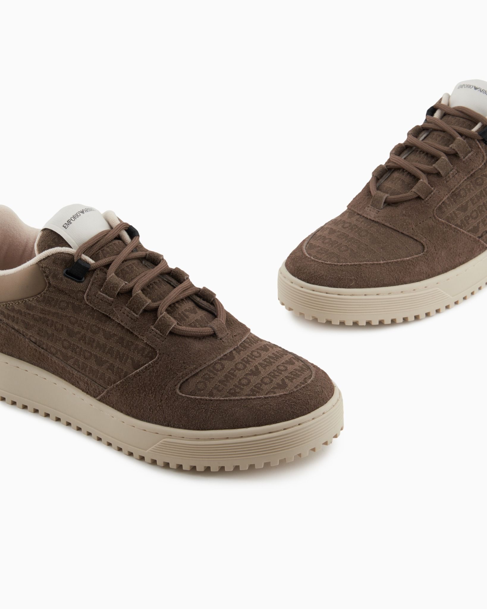  Giày Nam Armani Sneakers Jacquard 'Brown' 