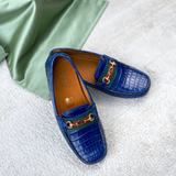  Giày Nam Gucci Crocodile Leather 'Blue' 
